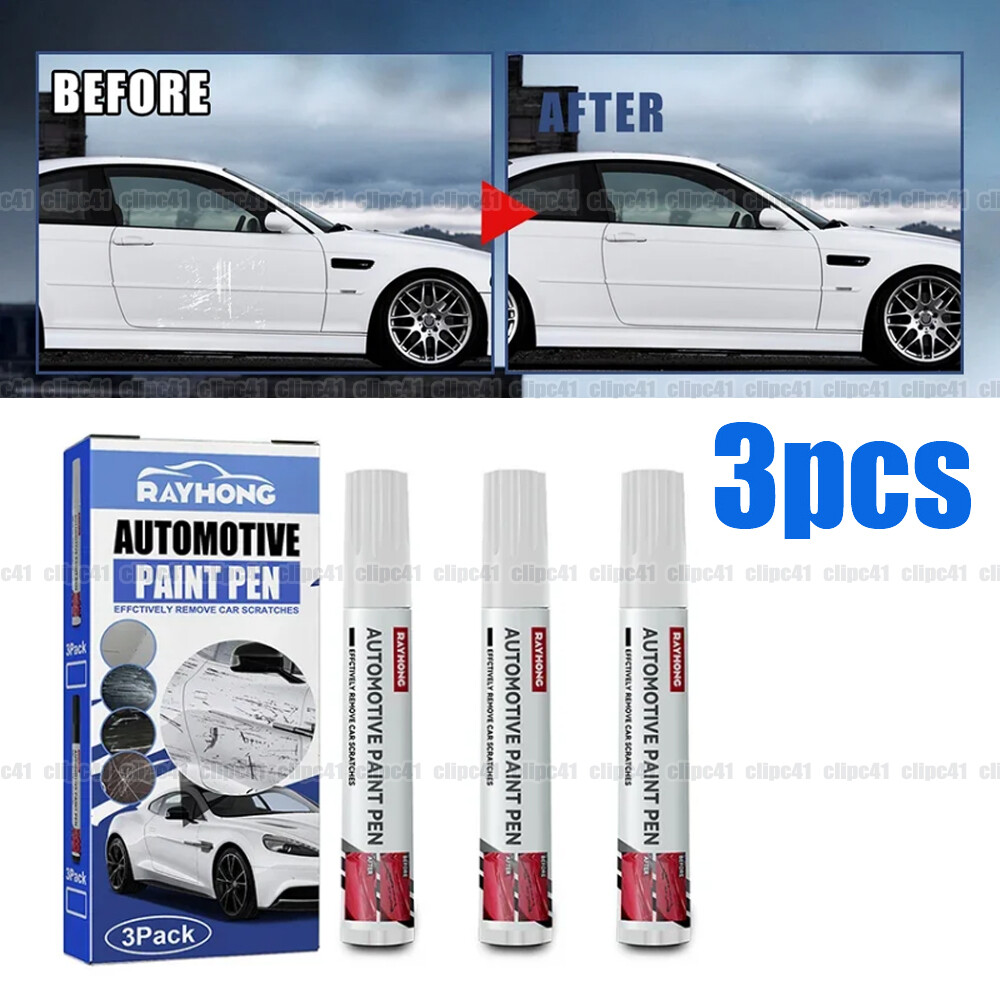 3Pcs White Car Scratch Repair Paint Pen White Auto Touch Up Pen Clear