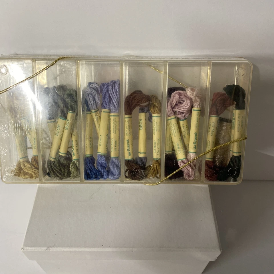 Kreinik Silk Thread Gift Box Clear Box w/ Thread Assortment Cross Stitch - Image 2 of 4