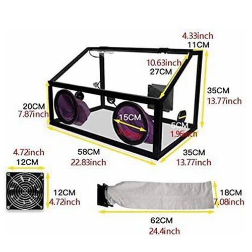 Dust Box 110V 3mm Fully Enclosed Electric Grinding Table Polisher Acrylic Cover - Picture 3 of 13