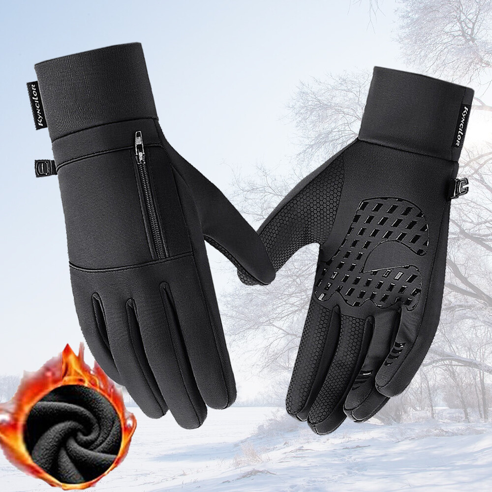 Waterproof Gloves DUEECO Winter Touch Screen Gloves - Windproof Thermal Gloves For Driving & Outdoor Activities Running Gloves For Men