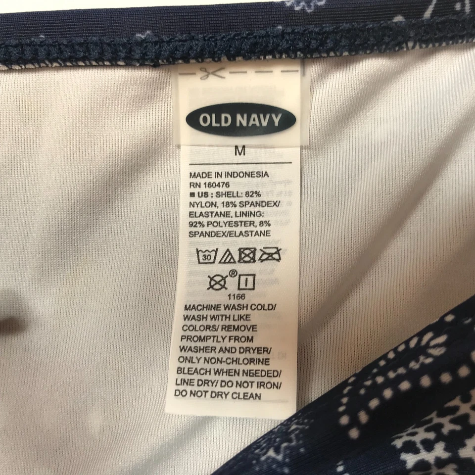 Nuevo Nuevo Con Etiquetas Antiguo Azul Marino Blanco Paisley Bikini Parte Inferior Traje de Baño Corbata Lateral Talla Mediana Foto 3 de 4