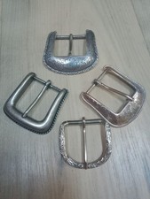 Lot Of 4 Silver Tone Belt Buckles