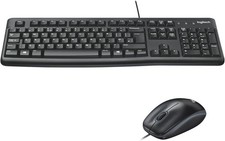 Logitech MK120 Wired Keyboard and Mouse for Windows, QWERTY Turkish Layout - Bl