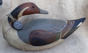 SIGNED R J WILSON #1034 DUCKS UNLIMITED LAC LA CROIX PREENING PINTAIL DUCK DECOY