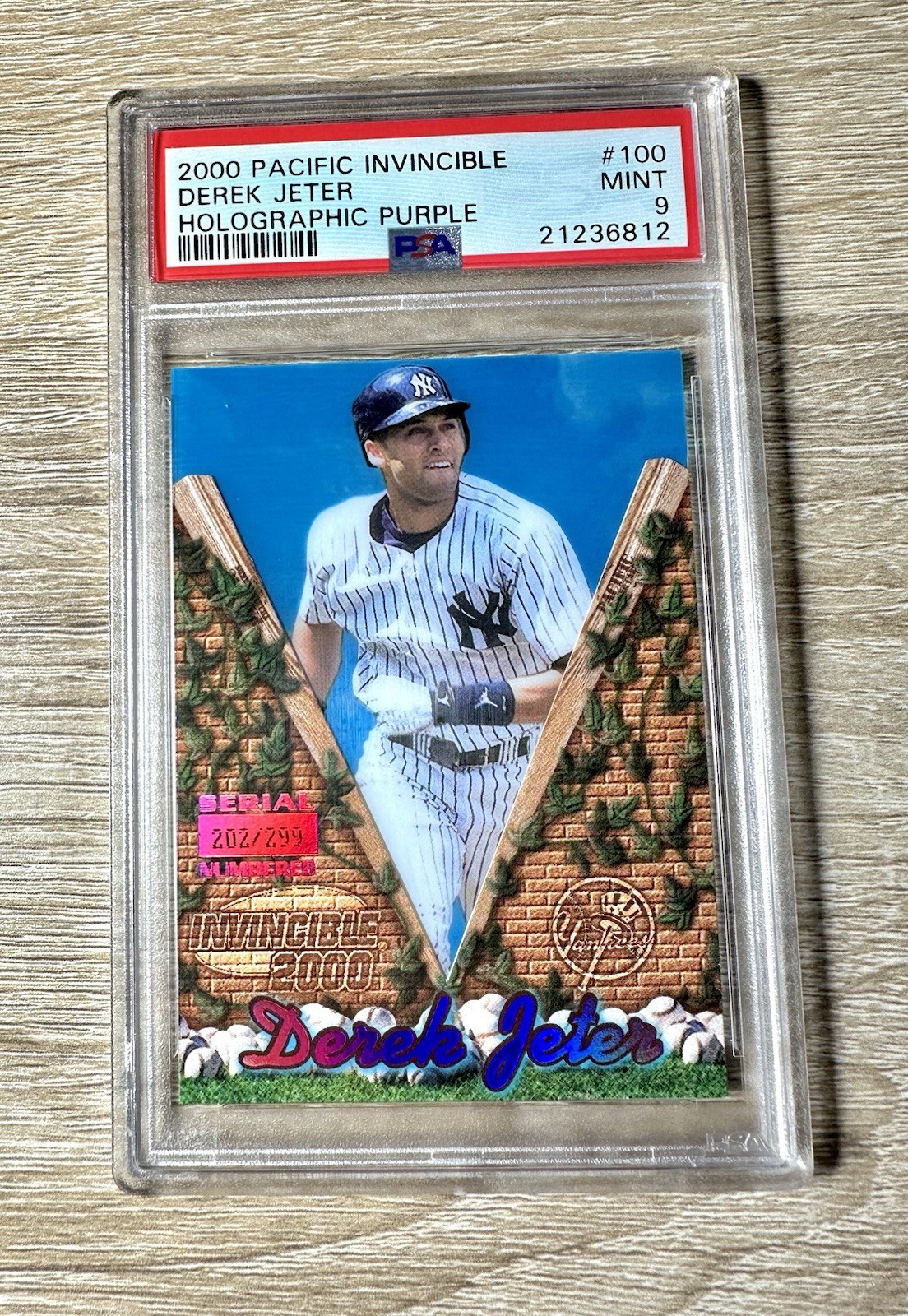 DEREK JETER 2001 Pacific Invincible PURPLE Parallel SP /299- PSA 9 / POP 4 📈🔥