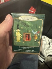 Vtg 2000 Hallmark Keepsake Ornament Green Eggs & Ham Dr. Seuss Miniature Set 3