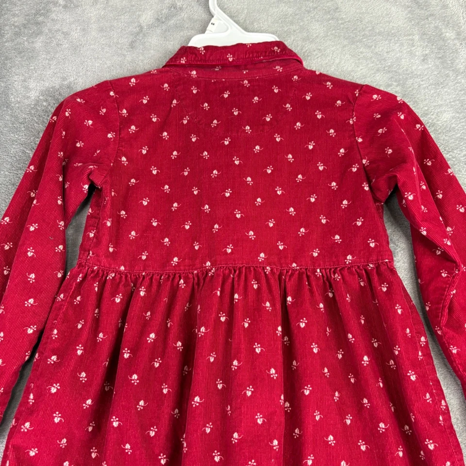 Vestido Ralph Lauren Talla 4T Rojo Pana Estampado Floral Botón Frontal Preppy Vacaciones Foto 4 de 4