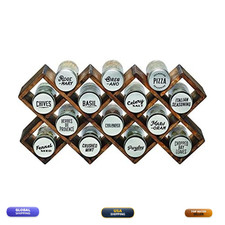 Kamenstein 10 Jar Criss-Cross 2-In-1 Spice Organizer For Countertop Or Wall