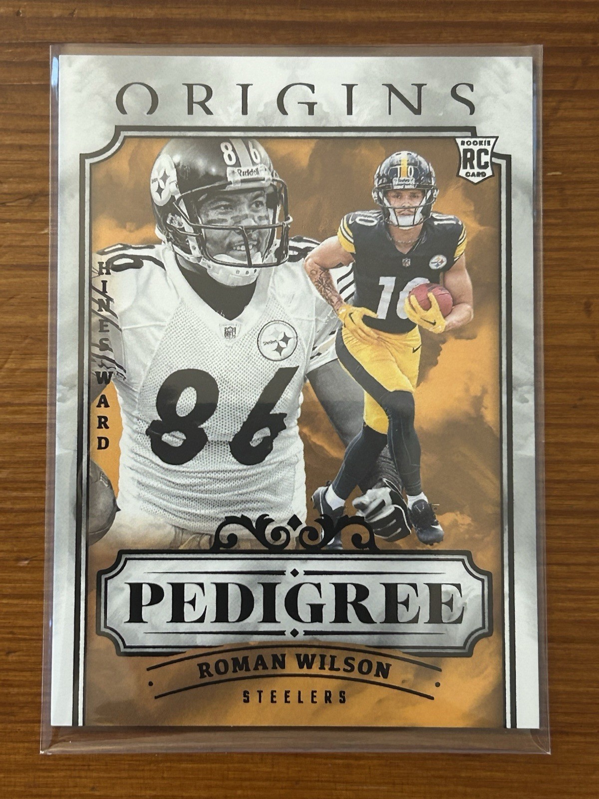 Roman Wilson RC - Hines Ward 2024 Panini Origins Pedigree SSP No. 14
