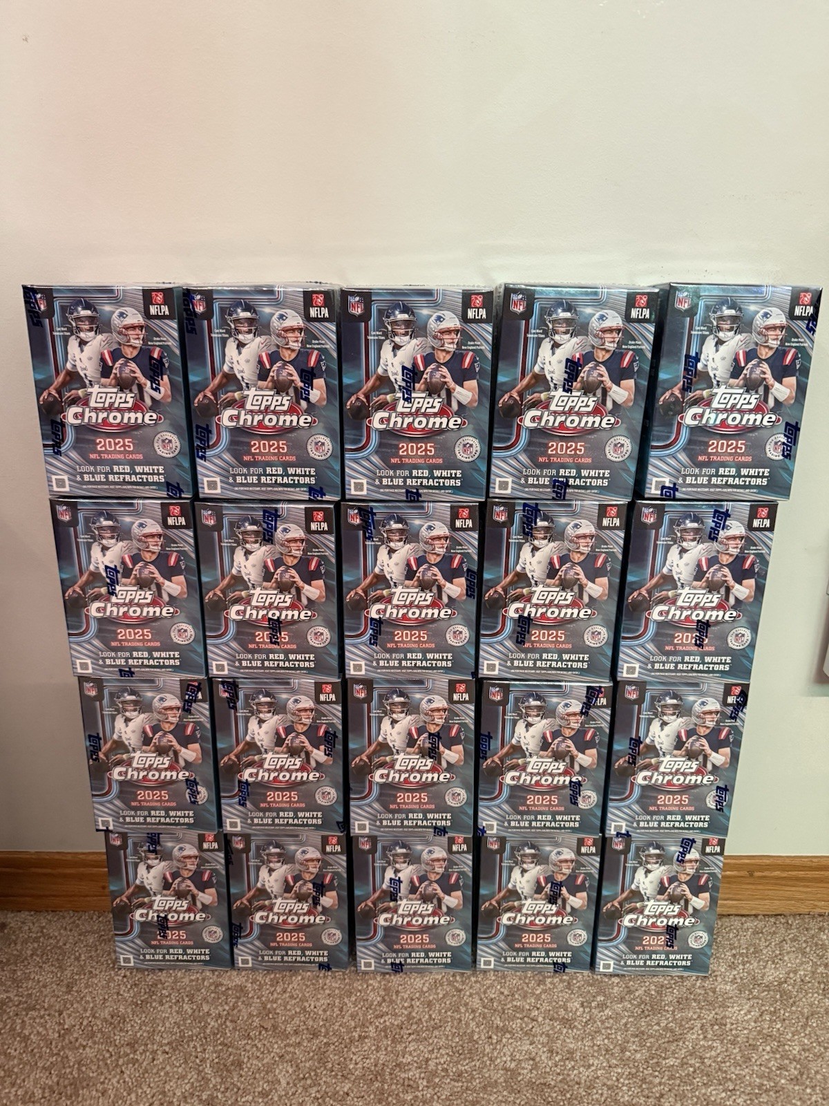 2025 Topps Chrome NFL Football Value Blaster Box (LOT OF 20 - HALF CASE)