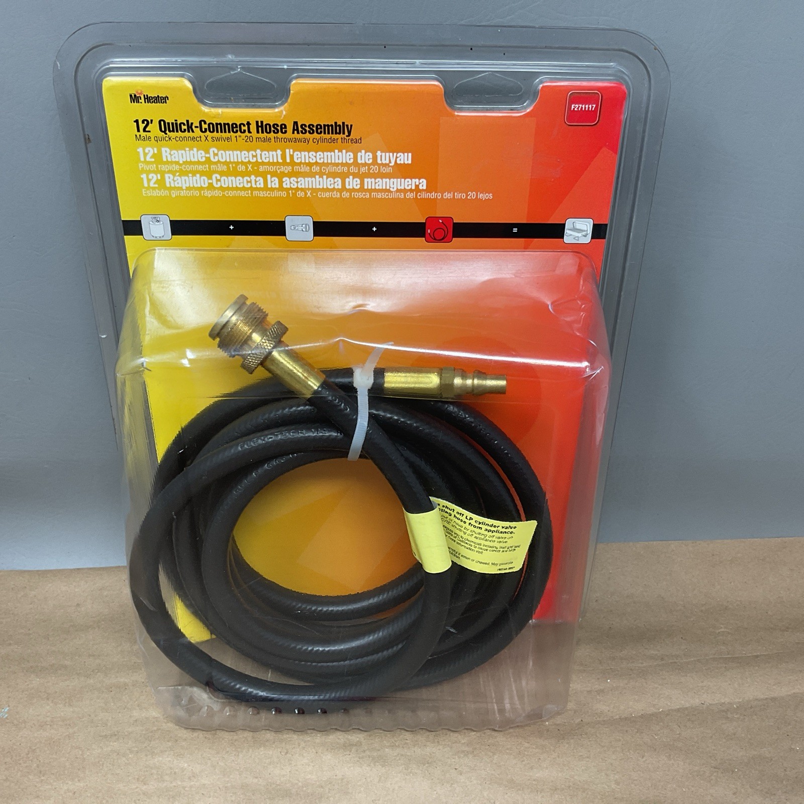 12 Foot Quick-connect Hose Assembly F271117.  Rv Propane Hos