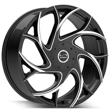 20x8.5 Strada Wheels Inferno Gloss Black Milled Tips Rims 4pcs 20x8.5 Strada Wheels Inferno Gloss Black Milled Tips Rims 4pcs