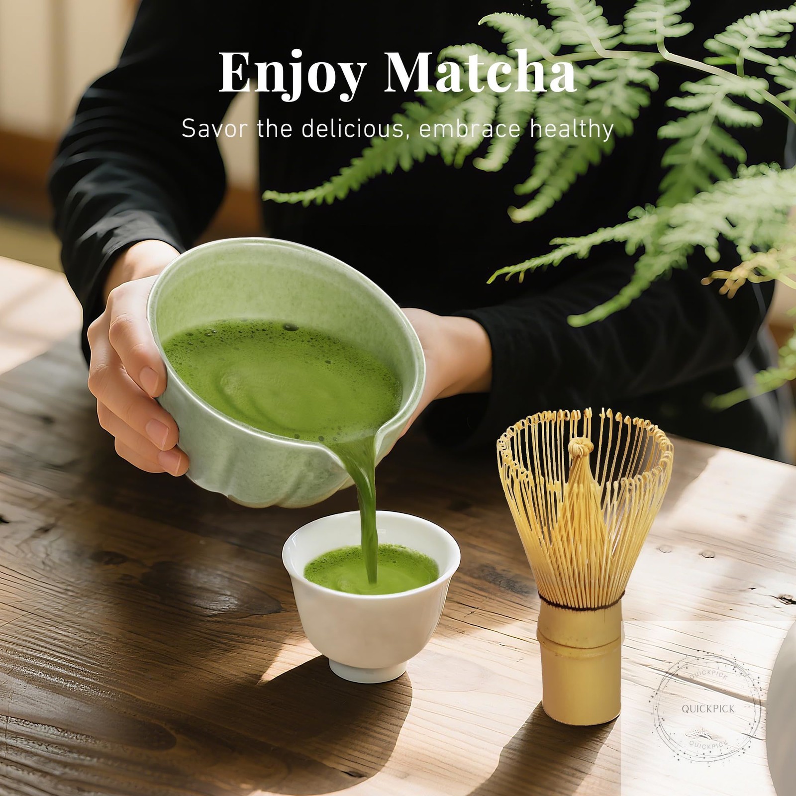 Matcha Whisk Set,7 PCS Ceramic Matcha Kit Includes Matcha Bowl with Spout Matcha