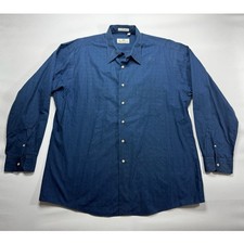 Aquascutum of London Men's Long Sleeve Blue Plaid Button Up Dress Shirt - Size L