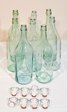 Lotto 8pz BOTTIGLIE BOTTIGLIONI VETRO CHIARO ACQUA VINO 2 LITRI +  TAPPI OMAGGIO