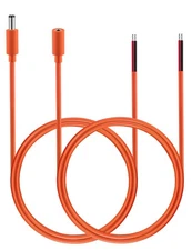 3.3FT DC Power Pigtails Cable 5.5mm x 2.1mm 16AWG Female Male Plug to Bare Wire