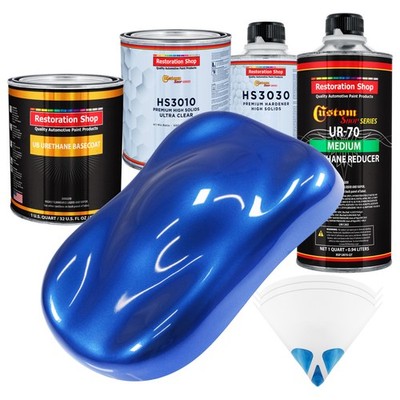 Daytona Blue Pearl Premium Quart URETHANE BASECOAT CLEARCOAT Car Auto Paint Kit