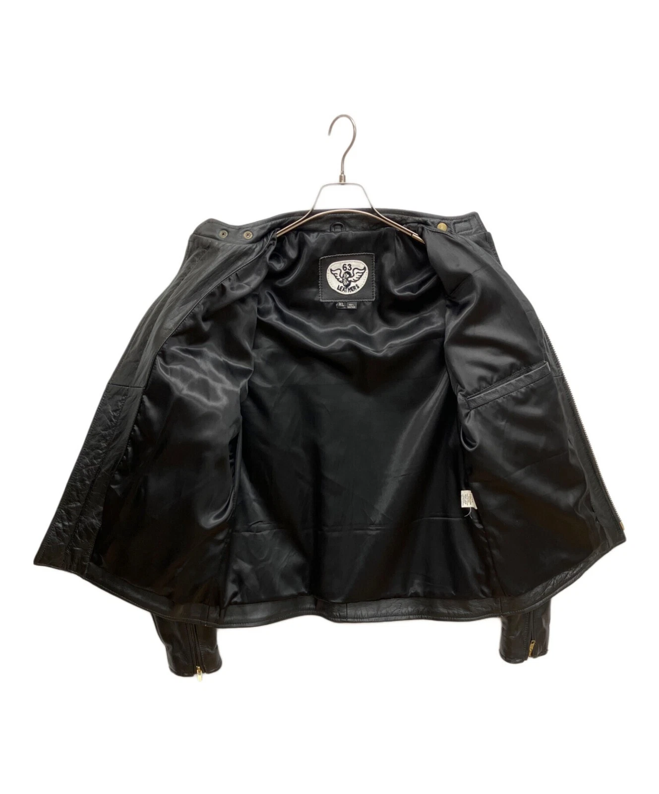 63 leathers Single Riders Jacket Men's Size XL Black - product detail image 3