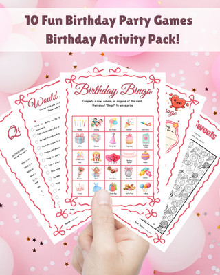Geburtstag Aktivitätspaket - 10 spielfertige Partyspiele für Mädchen