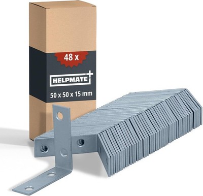 HELPMATE   48 Stück Stuhlwinkel 50x50x15 mm   Winkelverbinder galvanisch verz