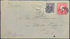 Patton PA To Ghent Belgium Quartered Cork 1st Bureau Uprated 2c PSE 1904 Cambria
