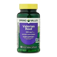 Spring Valley Valerian Root 500 mg Capsules, Sleep  Stress Support, 100 Count