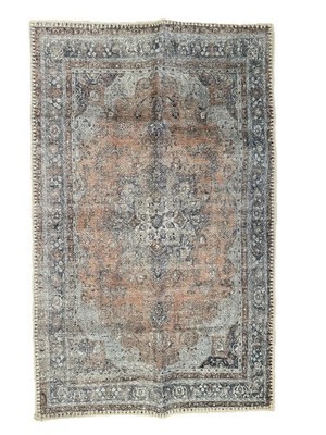 Adiva Milano Machine Washable Rug 2X3 MLN25 Blue Peachy Orange Faded-Look