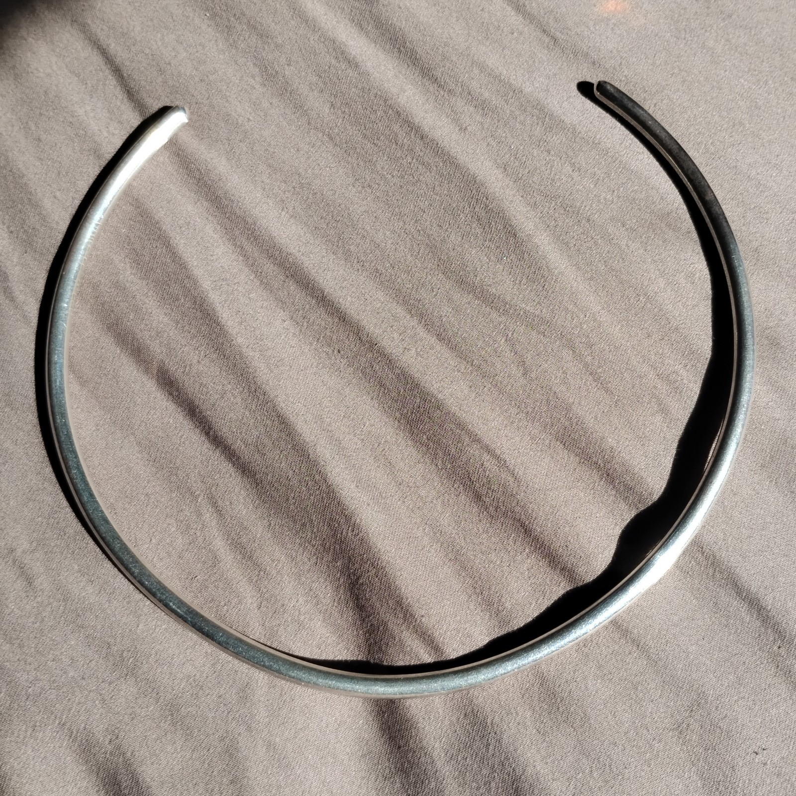 Vintage Sterling Silver Choker 26 Grams .925 13 Inch Around  3 1/2 Inch Opening