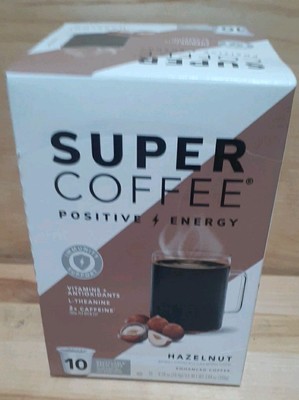 SUPER COFFEE  HAZELNUT 10 k-cup Positive Energy Brew Keto L-THEANINE ANTIOXIDANT