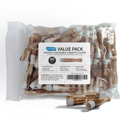 TarGard Original Disposable Cigarette Filters - 100 Piece Bulk Bag - 3  Colors
