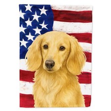 Carolines Treasures WDK6066GF 15.5 x 11.25 in. Longhaired Cream Dachshund Ame...