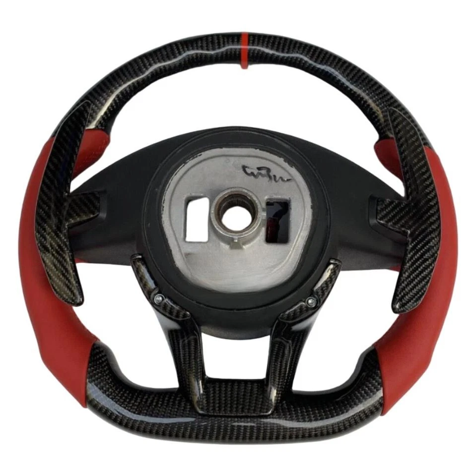 Volante de fibra de carbono vermelho para Mercedes-Benz AMG GT SL63 SL65 A45 W205 W176 - Imagem 4 de 4