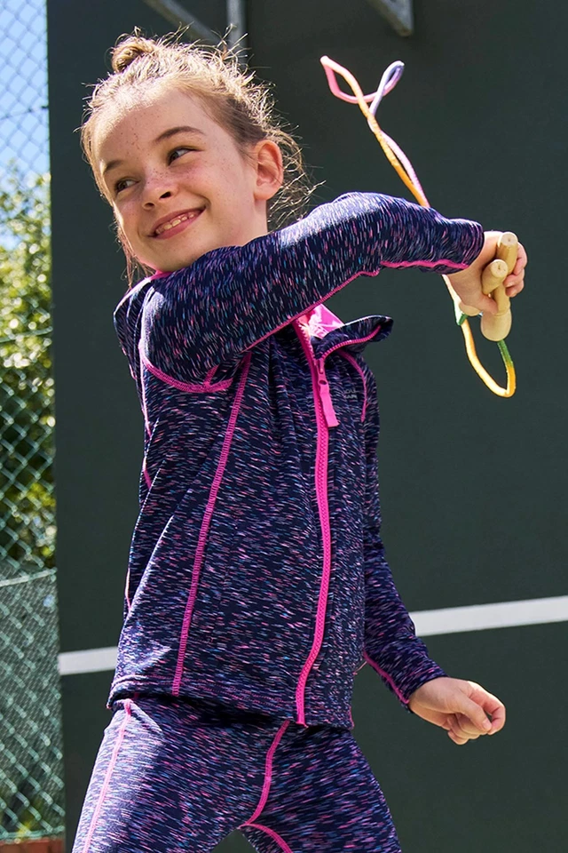 Mountain Warehouse Kayleigh Girls Hoodie Stripe Print Kids Hooded Sweatshirt