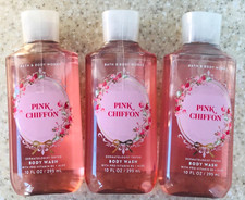 3 Bath Body Works PINK CHIFFON Body Wash Shower Gel 10oz LOT of 3