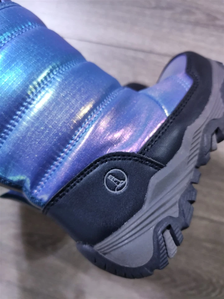 Botas Lands End Niños Pequeños Niñas Niños Talla 8 Azul Iridiscente Invierno Nieve Zapatos Foto 4 de 4