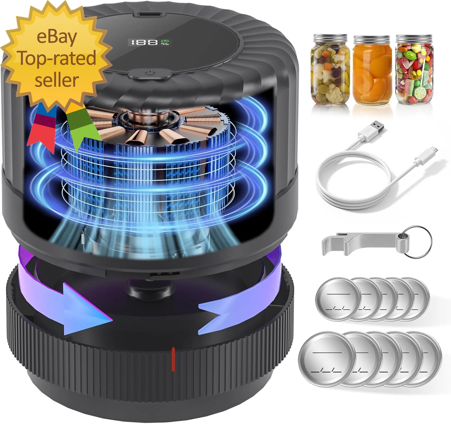 VP06+ Mason Jar Vacuum Sealer, Electric Vacuum Sealer for Jars with Wide and Reg
Opens in a new wind