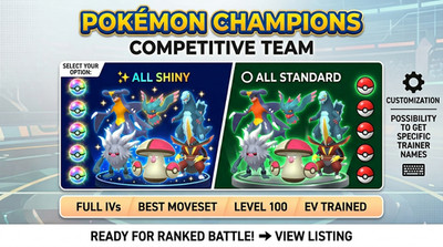 VGC TEAM FOR ANY POKEMON GAME - PERFECT TEAM - PERSONAL TRAINER ID - 100% LEGAL