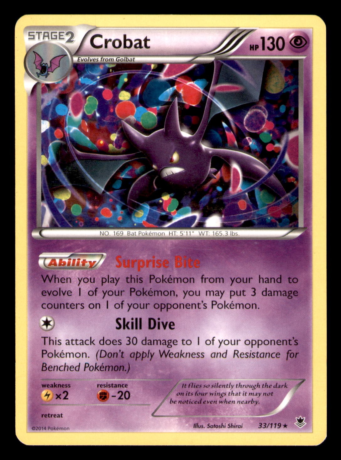 Crobat 33/119 MP Phantom Forces 2014 Pokemon