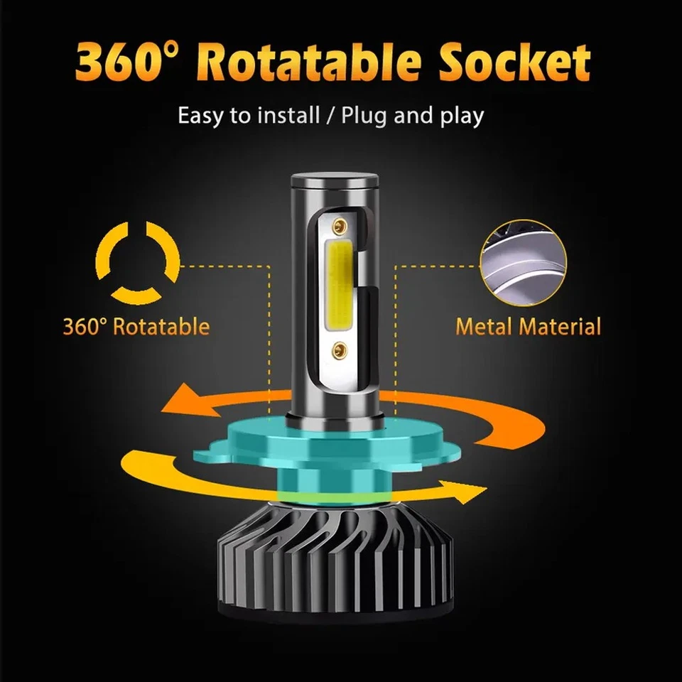 Pair 7" Inch Round LED Headlights Hi/Lo Beam For Jeep Commando 1966-1973 — 第 4/4 张图片