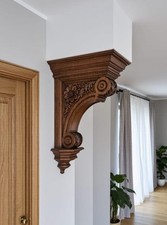 Detailed Traditional Wood Carving Wooden Corbel Bracket For Wall Hanging Decor