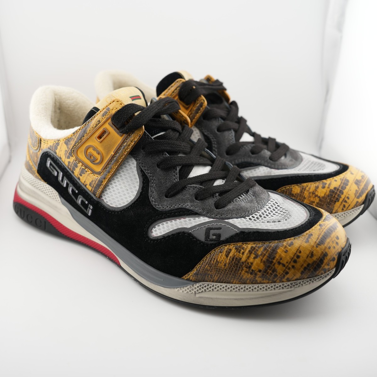 Gucci Ultrapace Low Top Yellow Tejus Men’s Sneakers Size 10.5 Gucci Ultrapace Leather Mesh Sneakers Low Top Yellow Tejus  main image 3