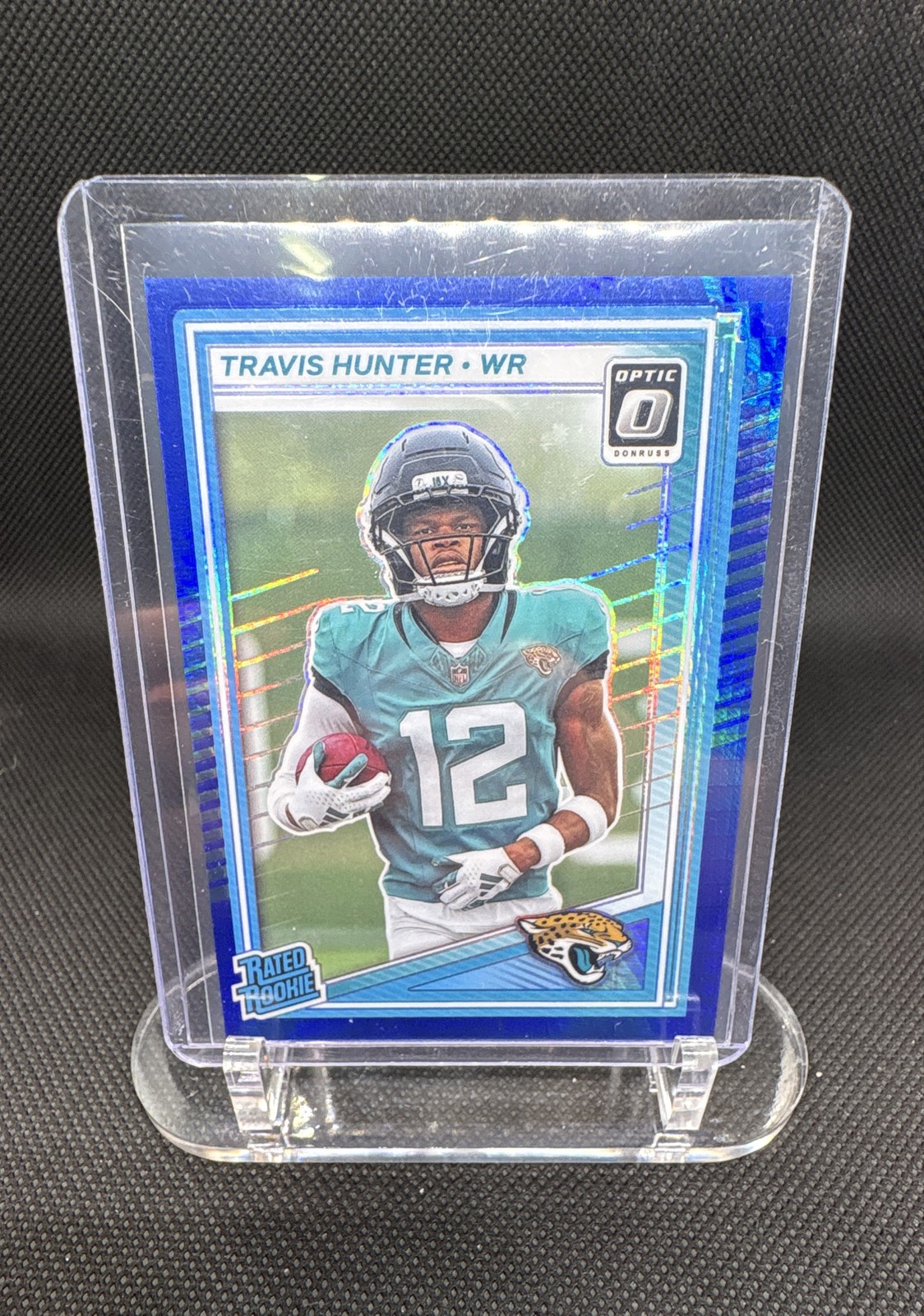 2025 Panini Donruss Optic - Rated Rookie Travis Hunter #201 Blue Hyper Prizm...