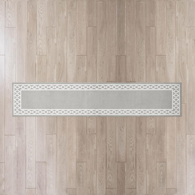 Creative Home Ideas - Tufted Runner - Christine Trellis Border Rug - Modern