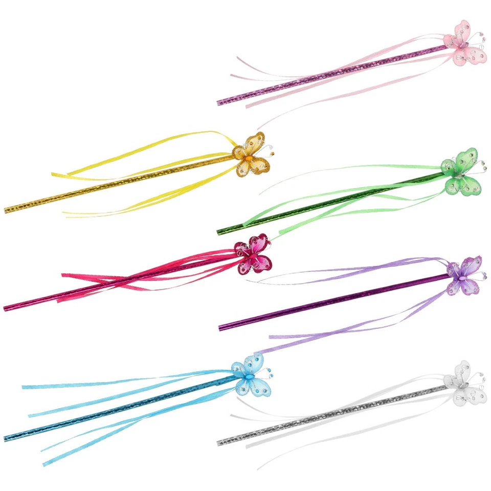  Varita de princesa de hadas mariposa de 7 piezas: palo de hadas para niñas pequeñas - mariposa Foto 2 de 4
