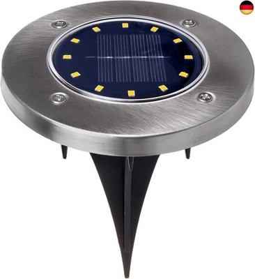Maclean MCE318 LED Solar Bodenleuchten mit Erdspieß 12 LED SMD Neutralweiß 4
