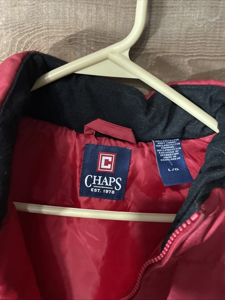 Chaps Mens Large Red Puffer Vest NWOT - Image 2 of 4
