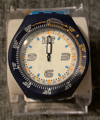 RARE Swatch Fun Boarder Watch Torino 2006 snowpass with altimeter