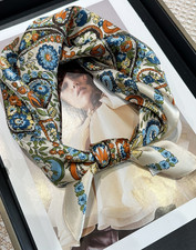 100 Mulberry Silk Shawl Scarf Bandana 53X53cm cashew Print Neckerchief wrap new