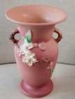 Vintage Roseville Pottery Apple Blossom Vase 385-8"