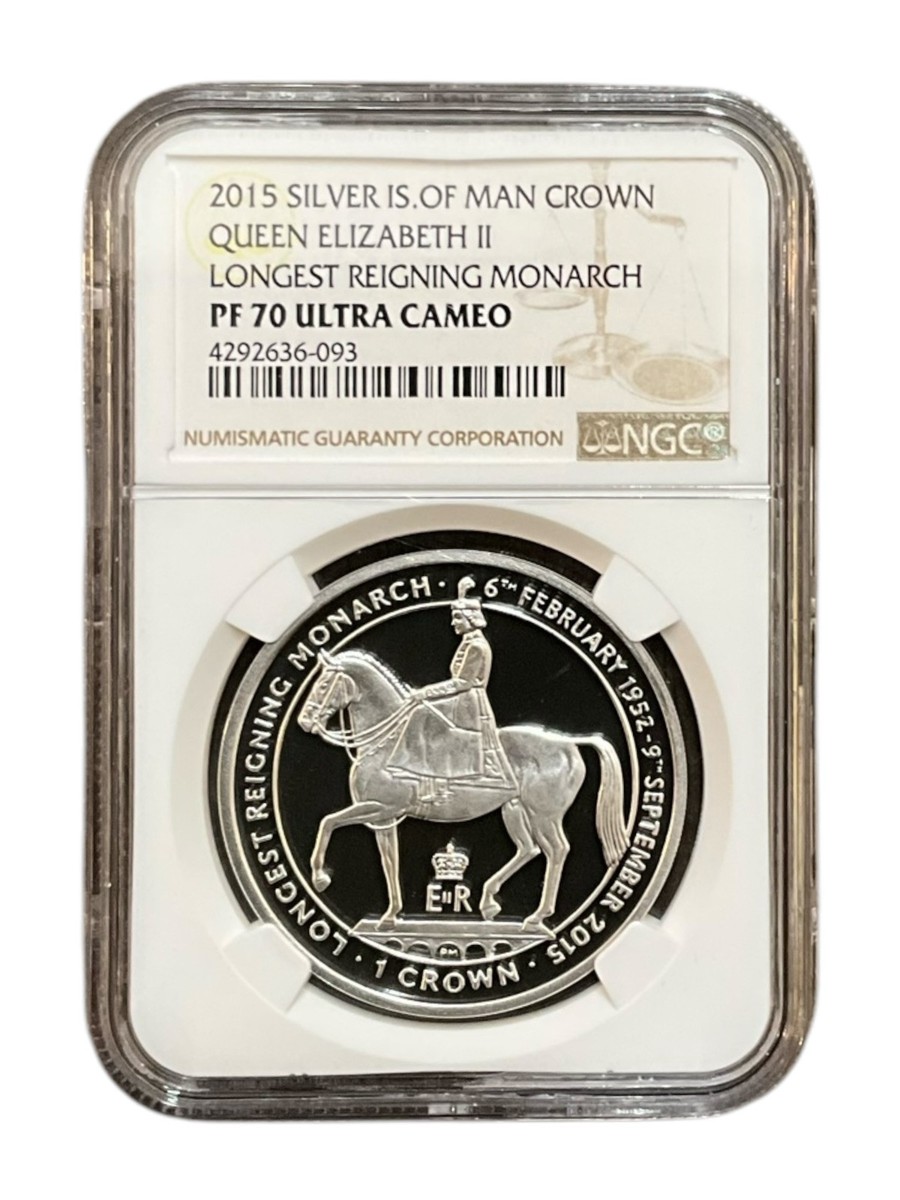 2015 Isle of Man Crown Queen Longest Reigning Monarch Silver PF70